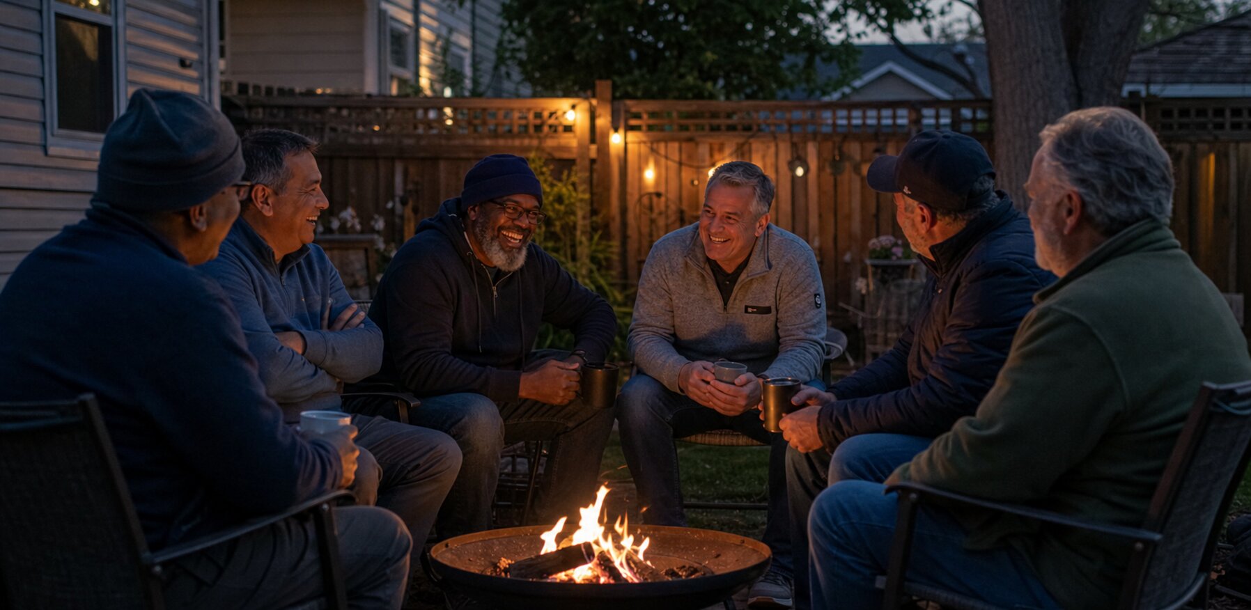 Men talking openly about mental health